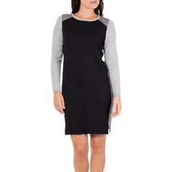 NY Collection Petite Color Block Sweater Dress