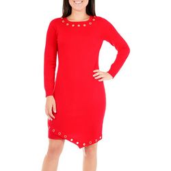 NY Collection Petite Asymmetrical Sweater Dress