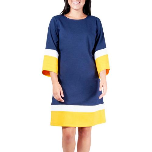NY Collection Petite Color Block A-Line Dress
