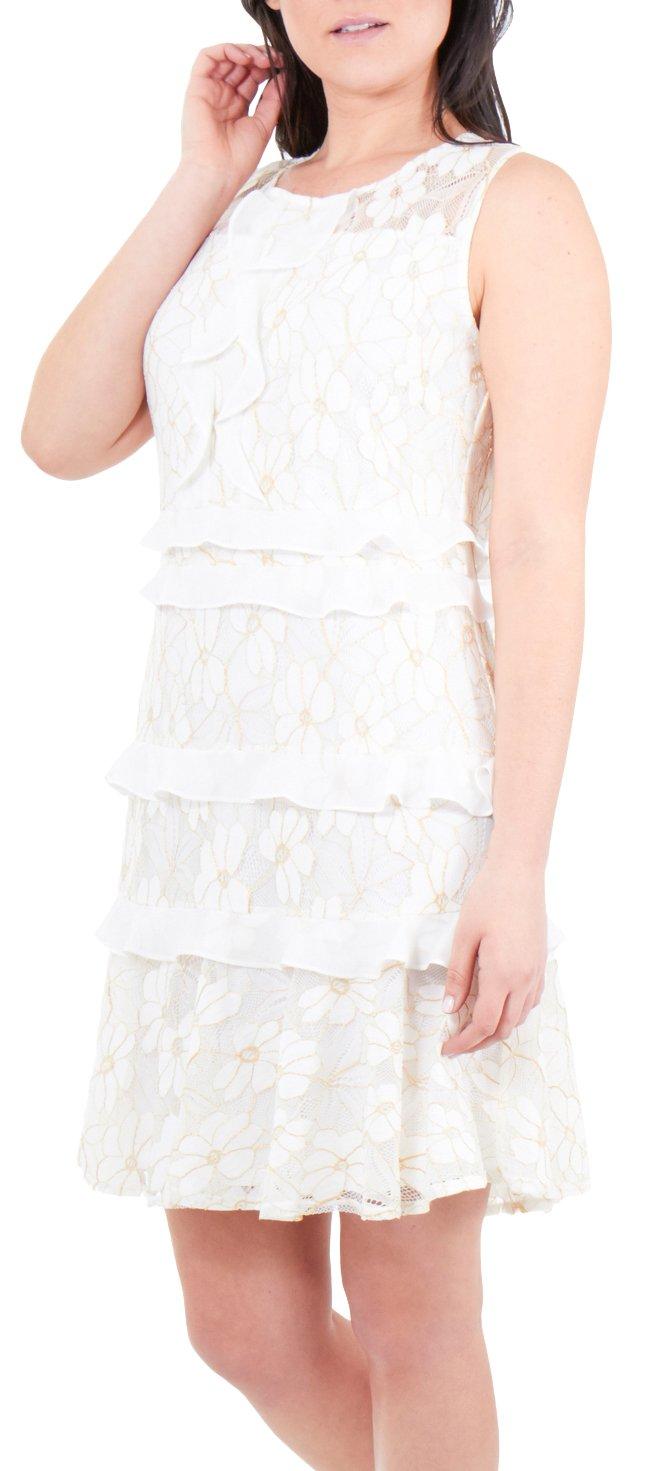 Womens Sleeveless Ruffle Dress