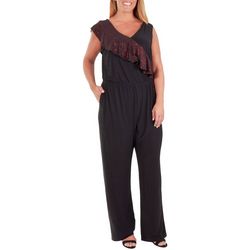 NY Collection Plus Glitter Ruffle Jumpsuit
