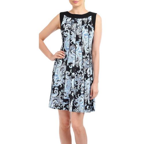 NY Collection Womens Paisley Fit & Flare Dress