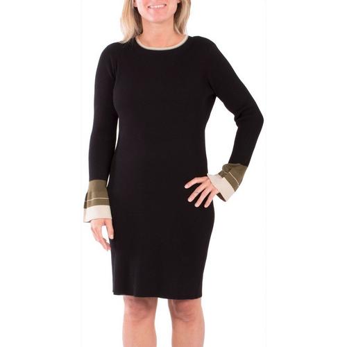 NY Collection Petite Bell Sleeve Sweater Dress