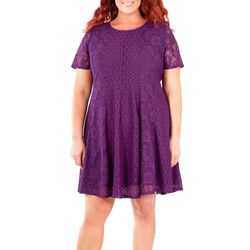 NY Collection Plus Dual Lace Panel Dress