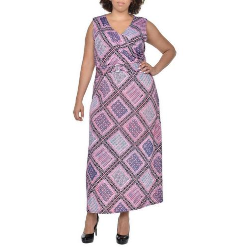 NY Collection Plus Geometric Sleeveless Maxi Dress