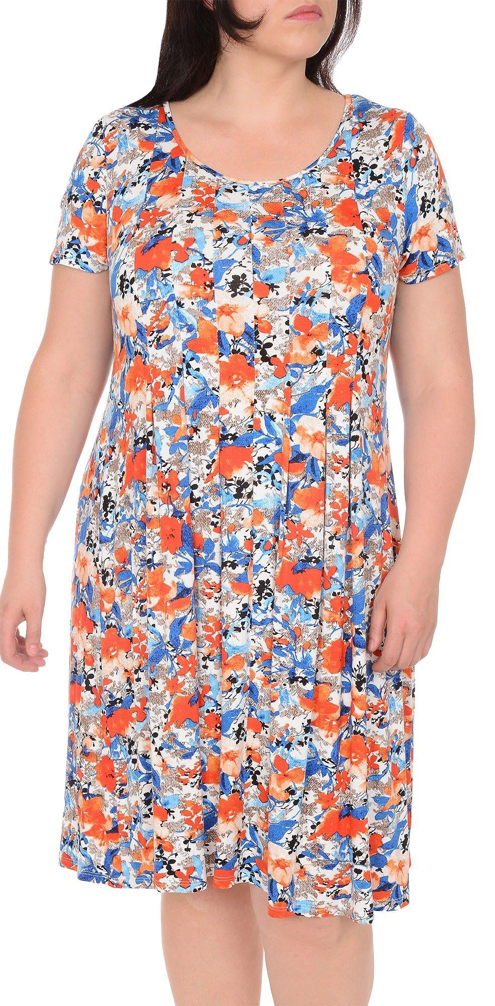 NY Collection Plus Print Pleated Kit & Flare Dress