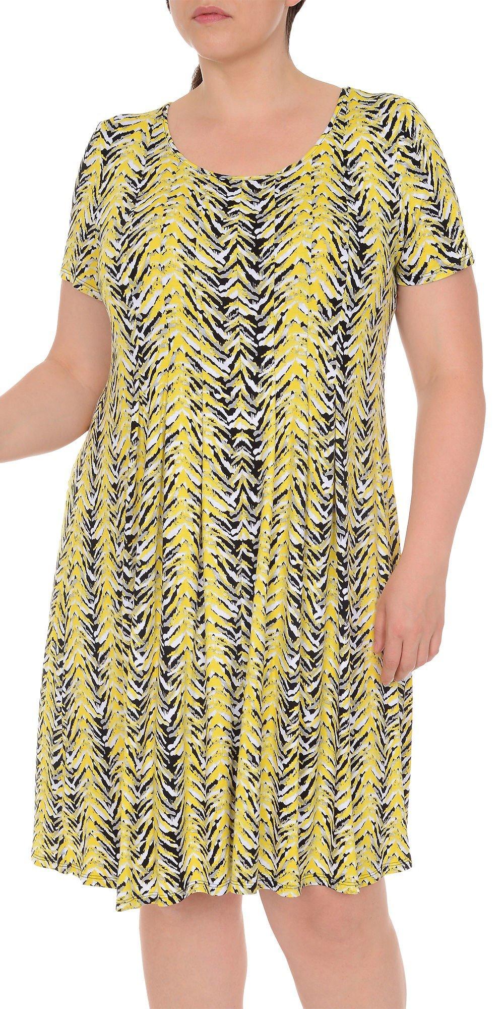 NY Collection Plus Chevron Fit & Flare Dress