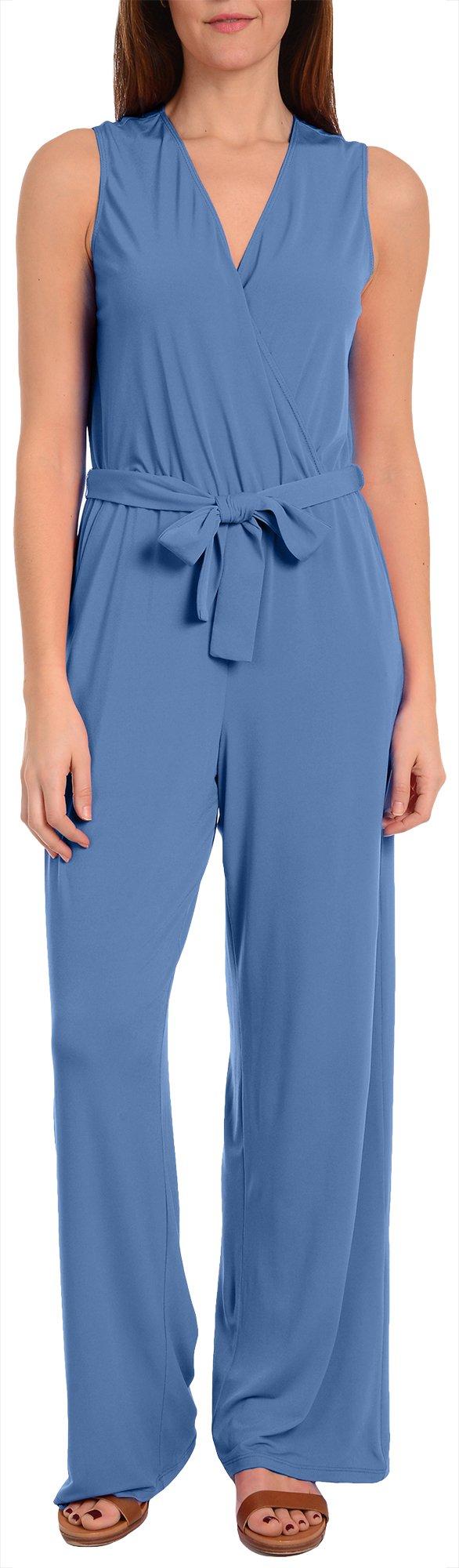 NY Collection Petite Belted Sleeveless Solid Jumpsuit | Bealls Florida