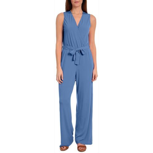 NY Collection Petite Belted Sleeveless Solid Jumpsuit | Bealls Florida