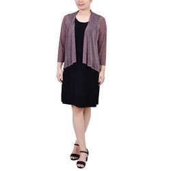 NY Collection Womens Missy Cardigan And Dress Set