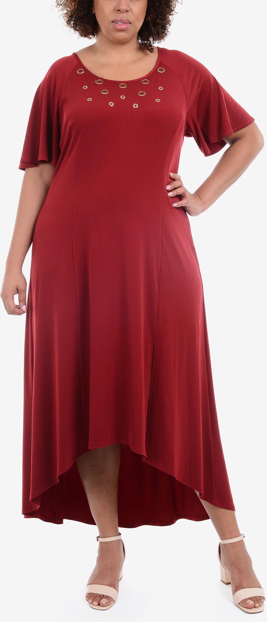 NY Collection Plus Flutter Sleeve Maxi Dress