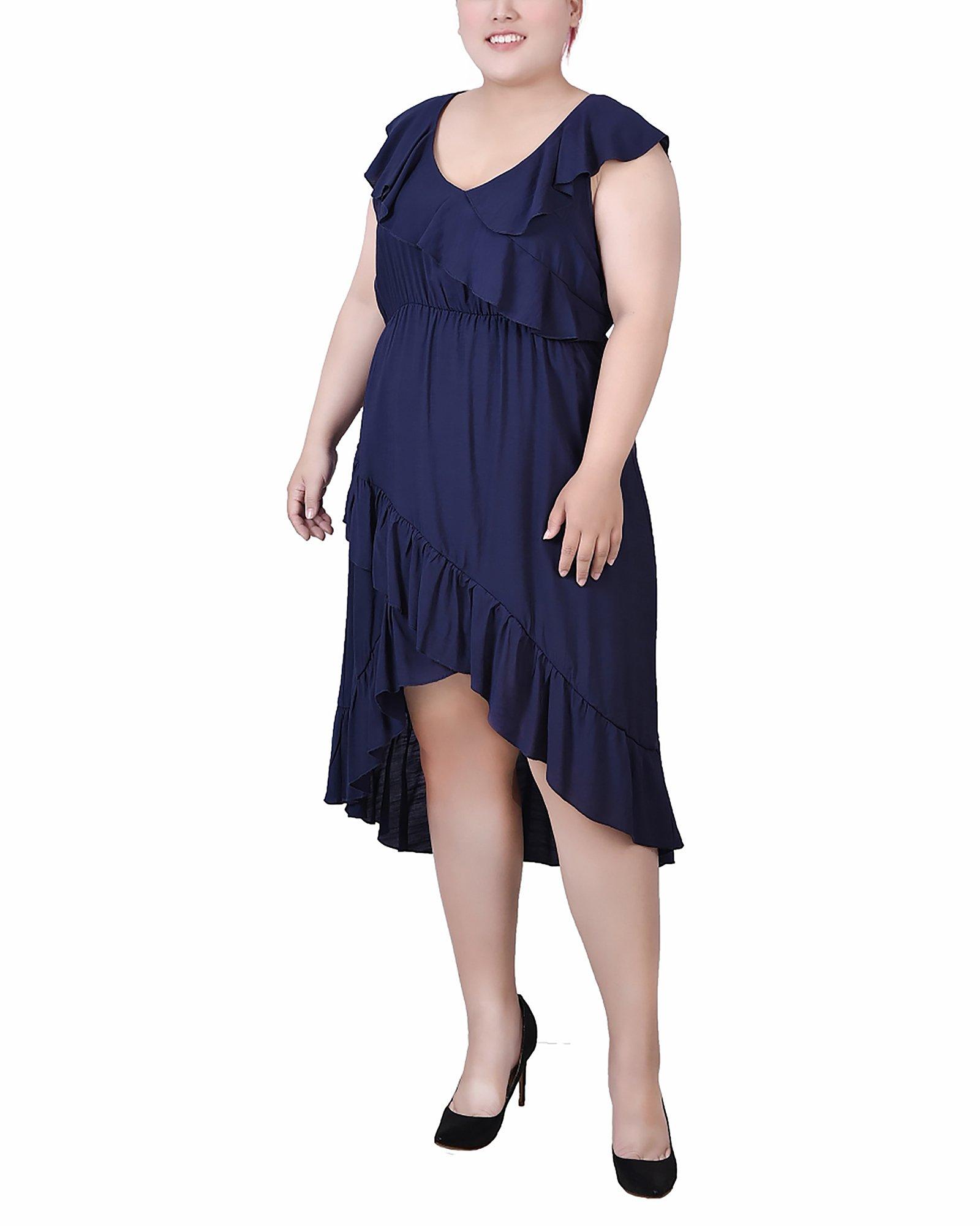NY Collection Plus Size Sleeveless Flounced Dress