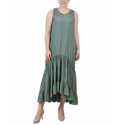 NY Collection Womens Missy Sleeveless Tiered Maxi Dress