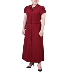 NY Collection Plus Size Midi Petal Sleeve Dress