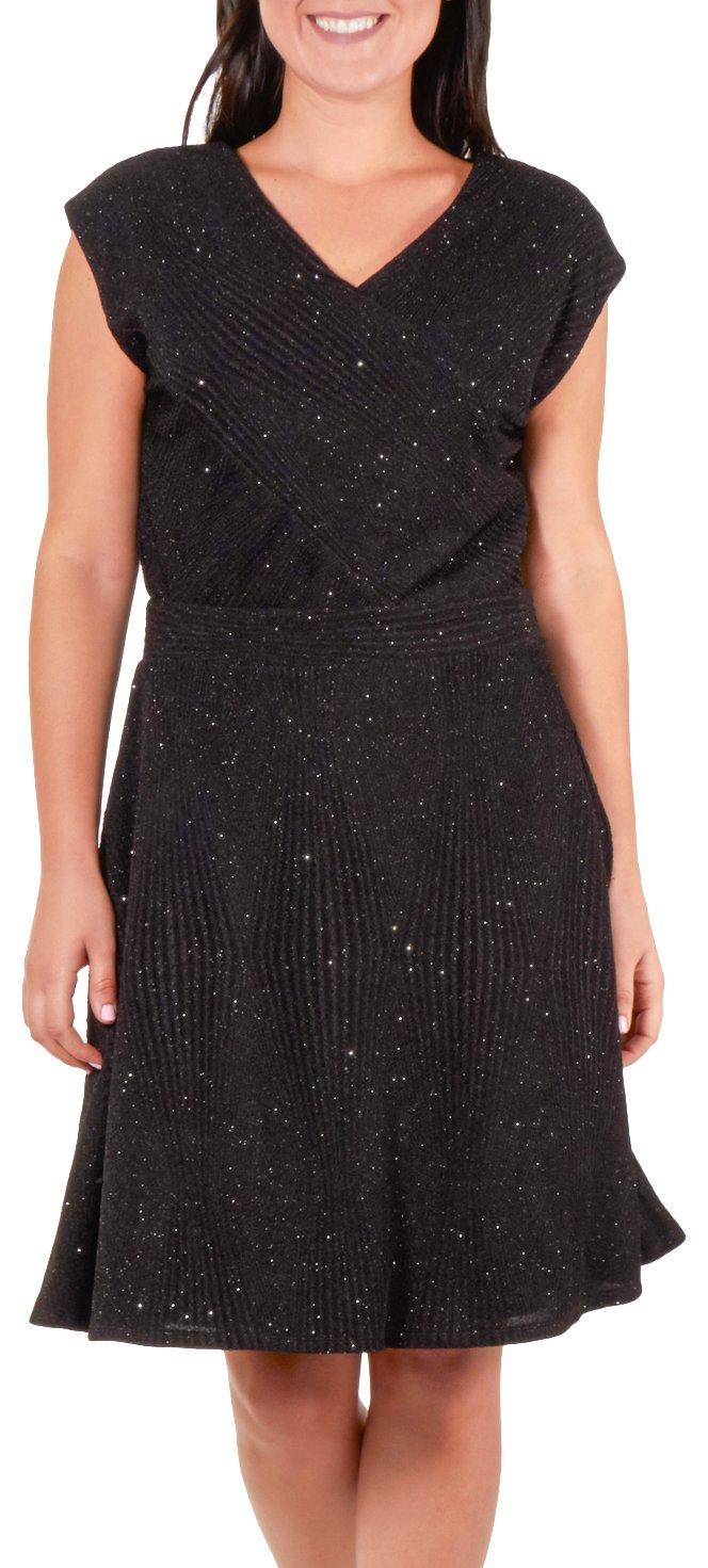 Womens Glitter V Neck Dress