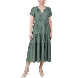 Womens Ankle Length Short Sleeve Dress