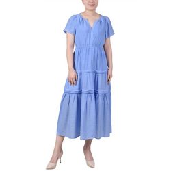 NY Collection Womens Ankle Length Short Sleeve Dress