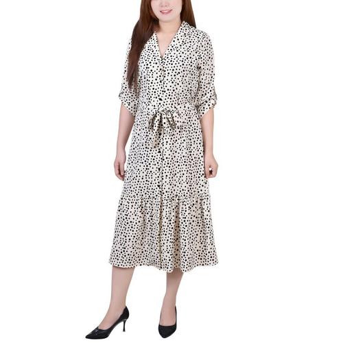 NY Collection Women Missy Long Sleeve Tiered Dress
