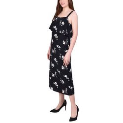NY Collection Womens Floral Print Overlay Sundress