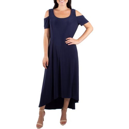 NY Collection Womens Cold Shoulder High-Low Maxi Dress