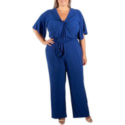 NY Collection Plus Angel Sleeve Twist Front Jumpsuit