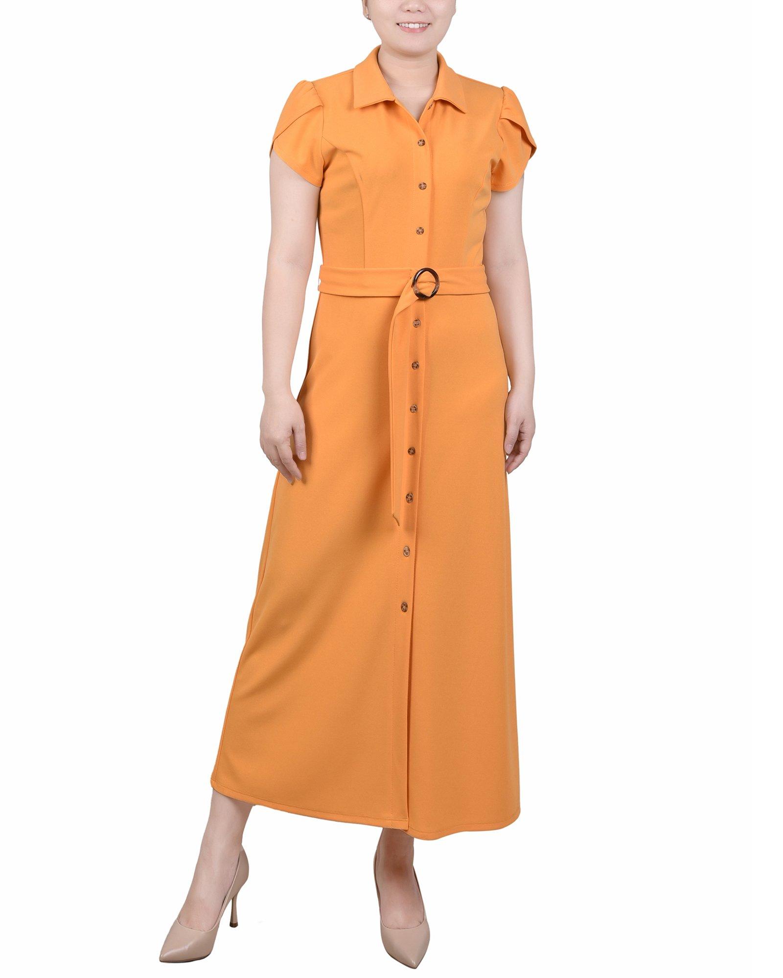 NY Collection Womens Midi Petal Sleeve dress