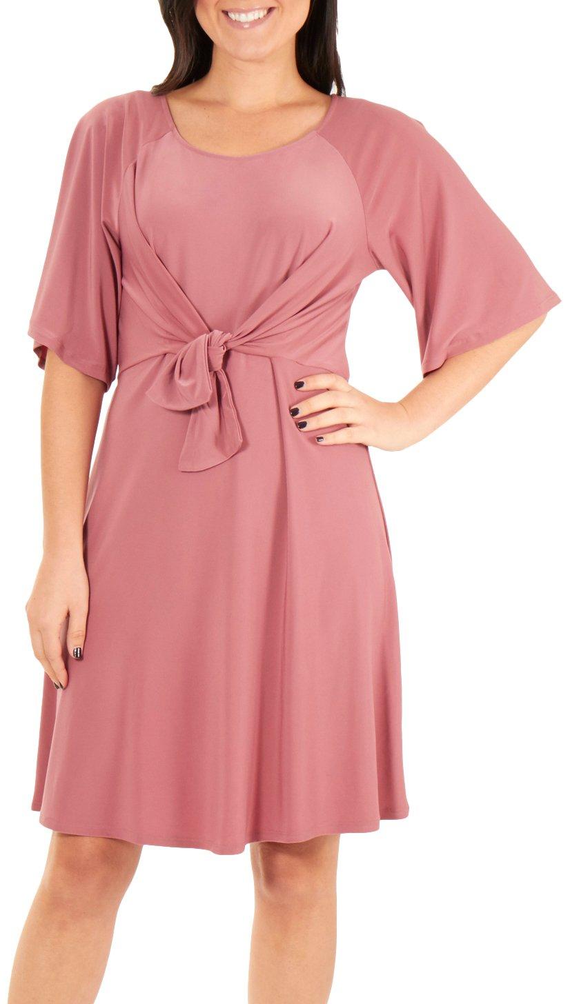 NY Collection Womens Raglan Elbow Sleeve Dress