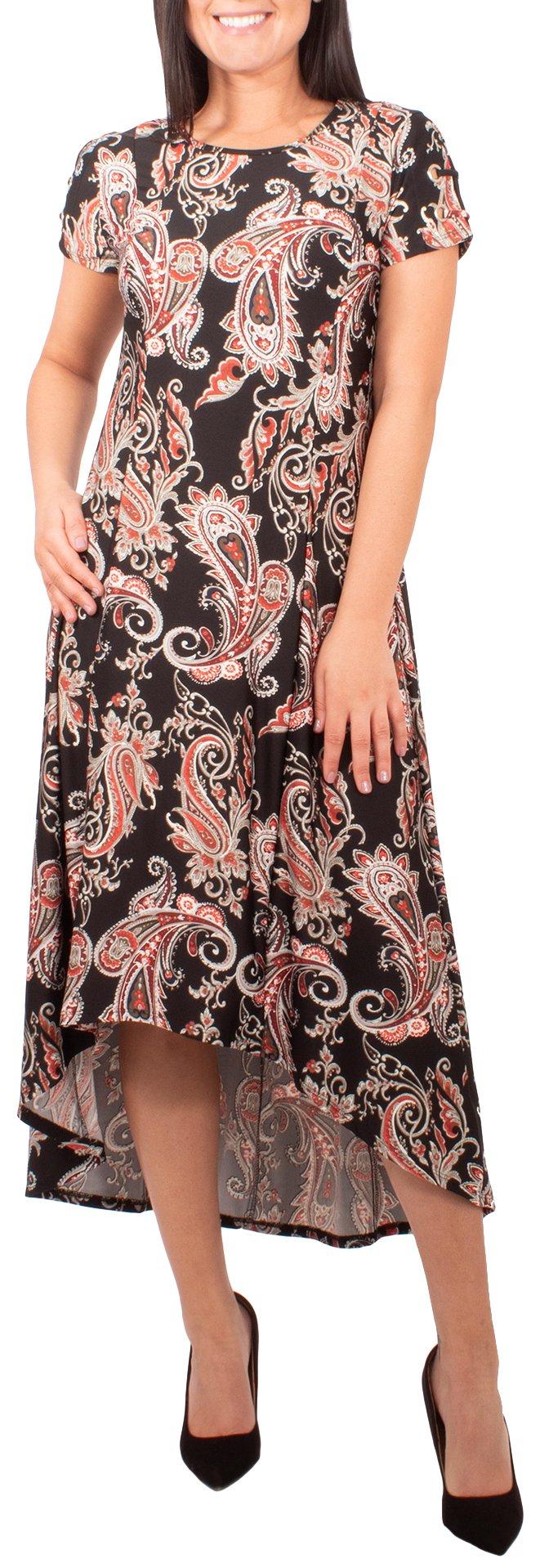 Petite Short Sleeve High Low Dress