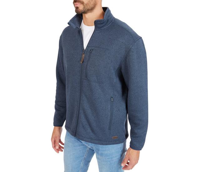 Men's Sherpa-Lined Sweater Fleece Full Zip Jacket