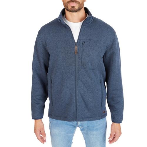 Men's Sherpa-Lined Sweater Fleece Full Zip Jacket