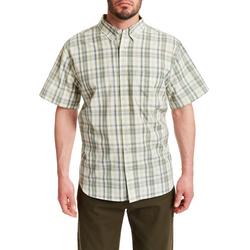 Mens Cotton Plaid Short Sleeve Shirt