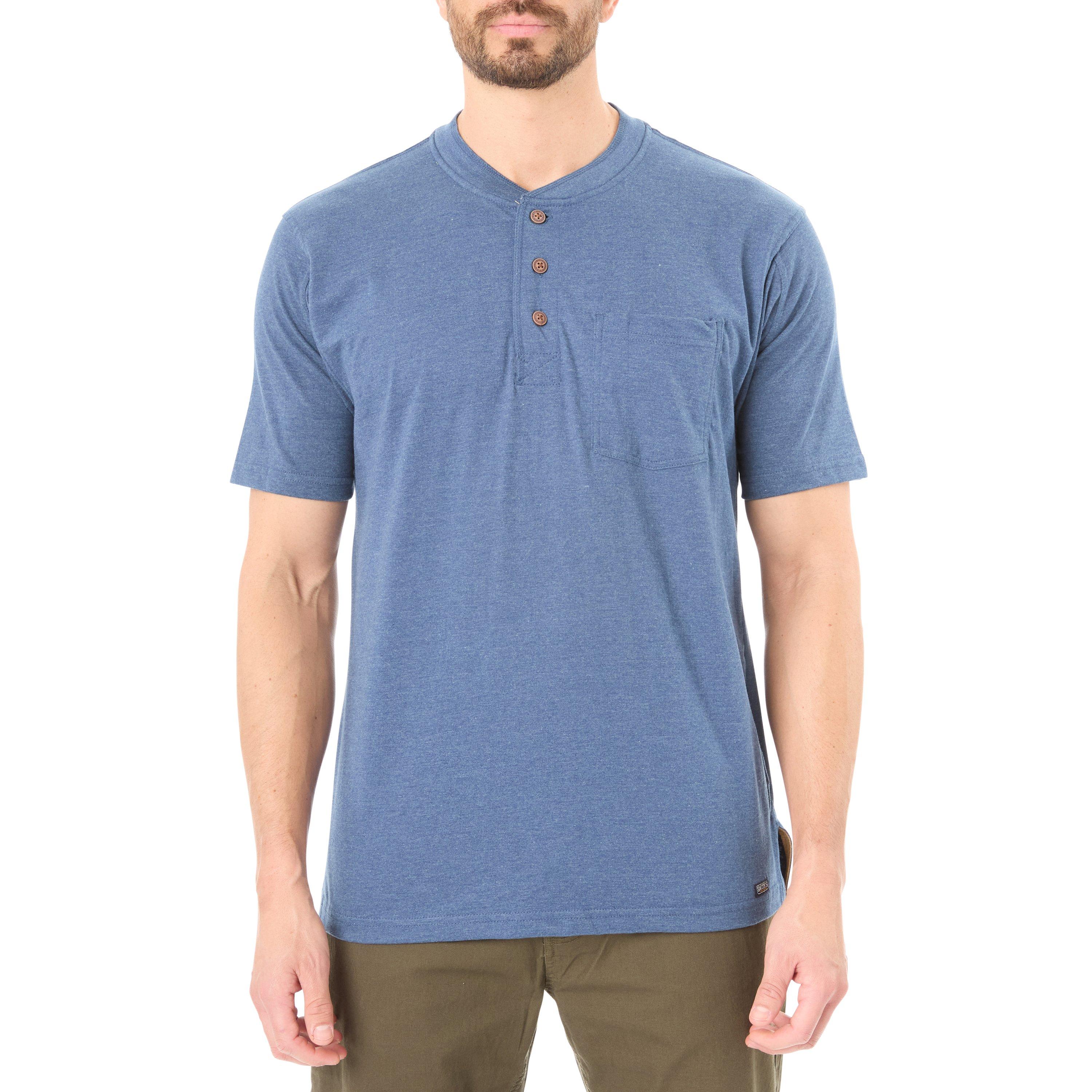 Extended Tail Gusset Henley with Pocket