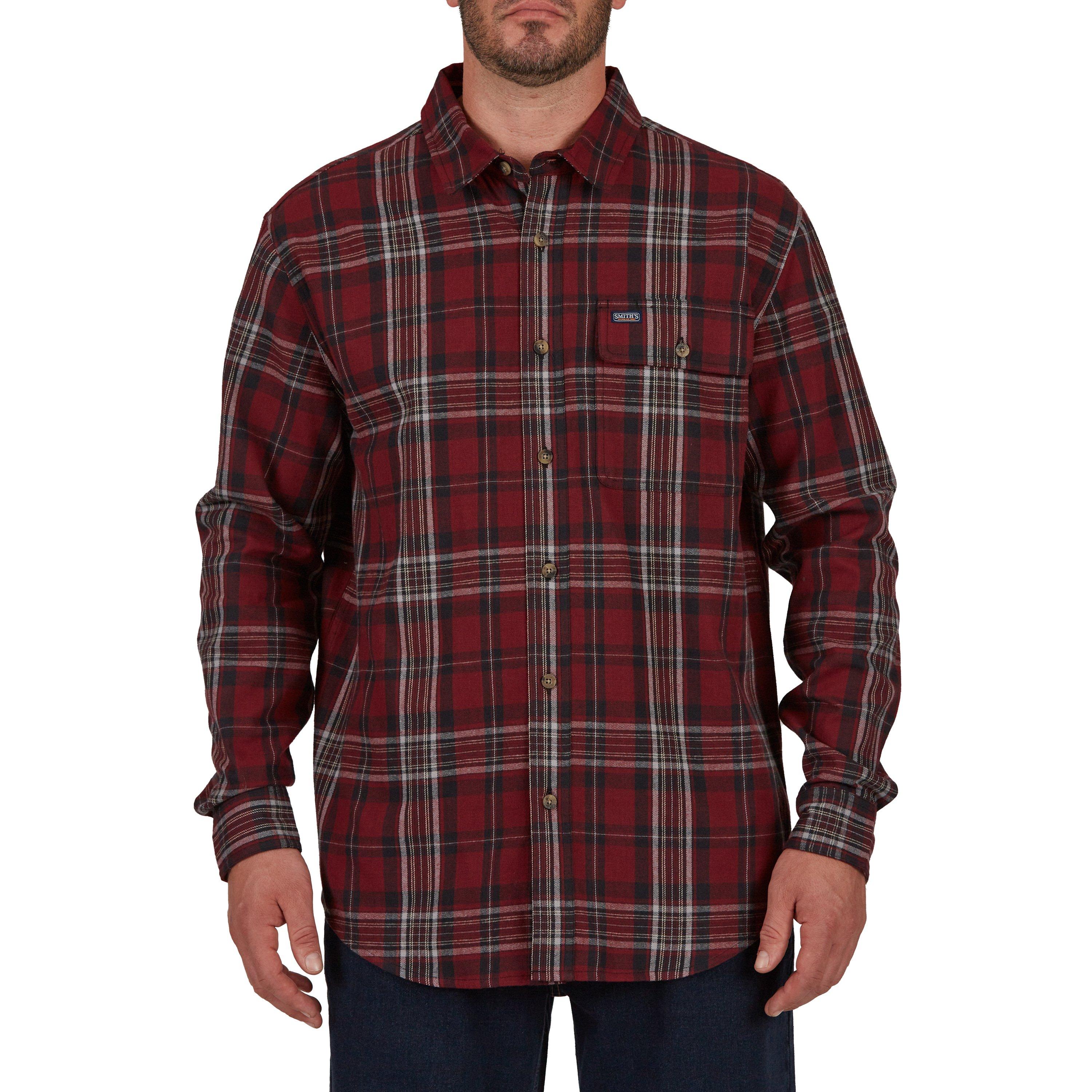 Smith's Workwear Plaid Pocket Flannel Button-Up Shirt