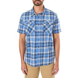 Men's Stretch Short Sleeve Plaid 2-Pocket Shirt