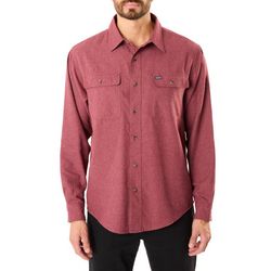 Men's Long Sleeve 2-Pocket Solid Heather Flannel Shirt