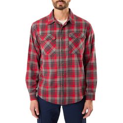 Men's Long Sleeve 2-Pocket Plaid Flannel Shirt