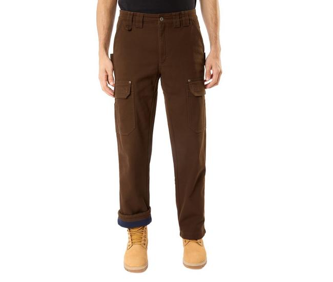 Men's Bonded-Fleece Lined Work-Stretch Canvas Cargo Pant