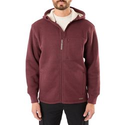 Men's Sherpa-Lined Heathered Thermal Hooded Jacket