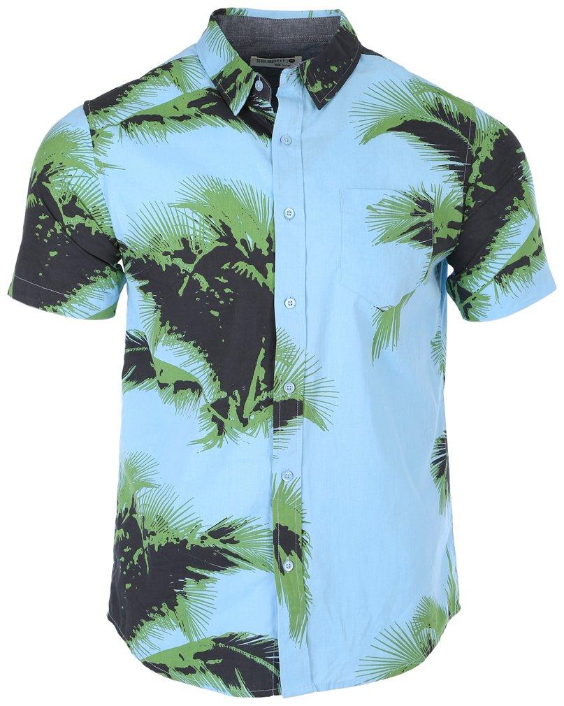 Mens Tropical Short Sleeve Button Up Shirt
