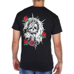Mens Skull and Roses Short Sleeve T-Shirt
