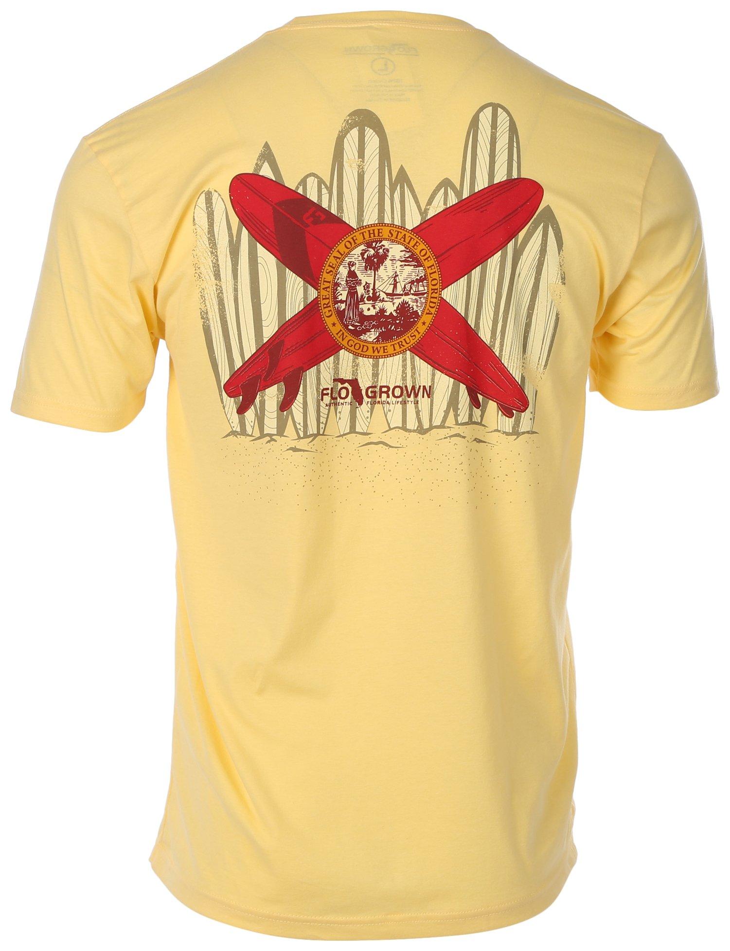 FloGrown Mens Surf Flag Graphic T-Shirt