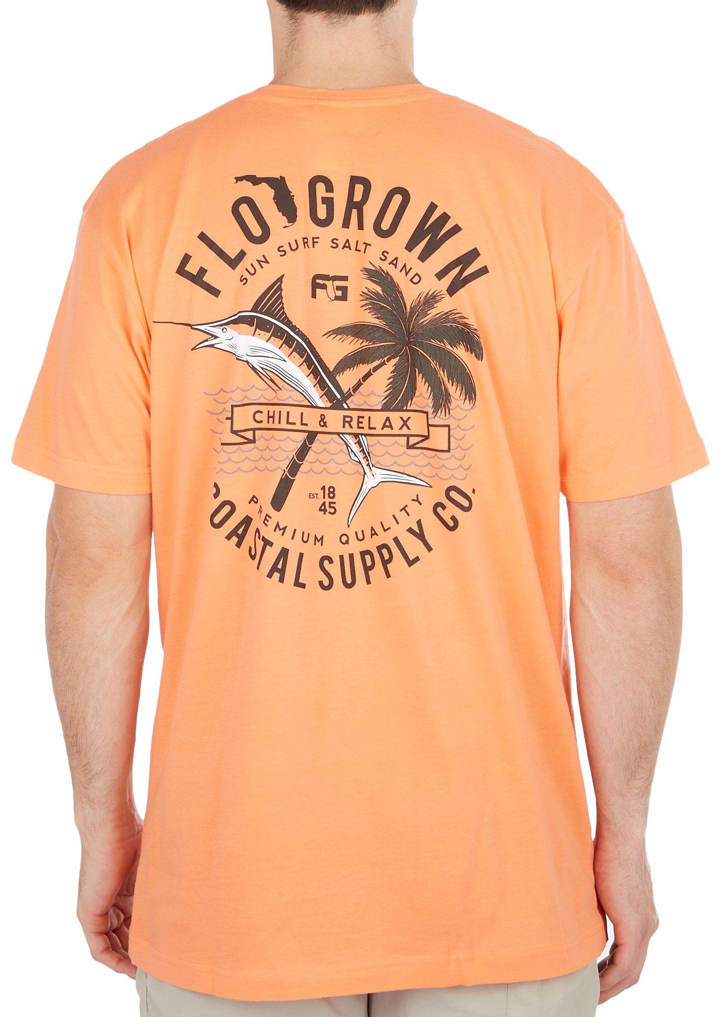 FloGrown Mens Sun Surf Salt Sand Short Sleeve T-Shirt