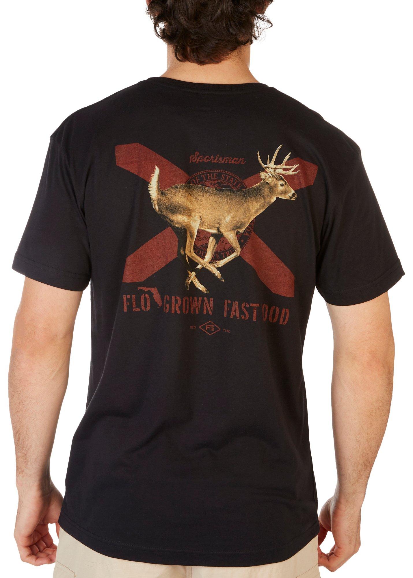 FloGrown Mens Deer Fast Food  Short Sleeve T-Shirt