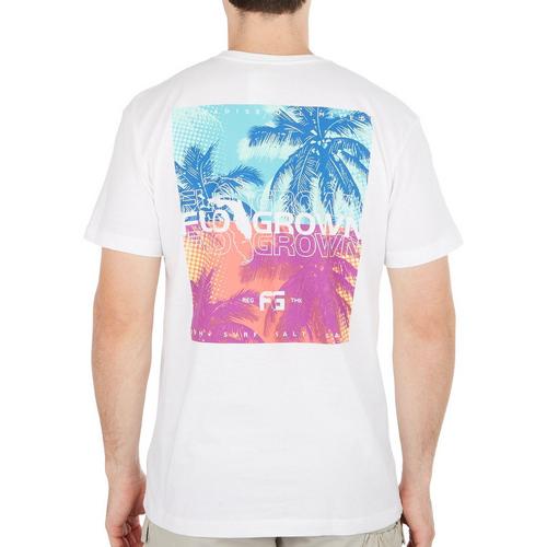 FloGrown Mens Double Palm Stack Short Sleeve T-Shirt