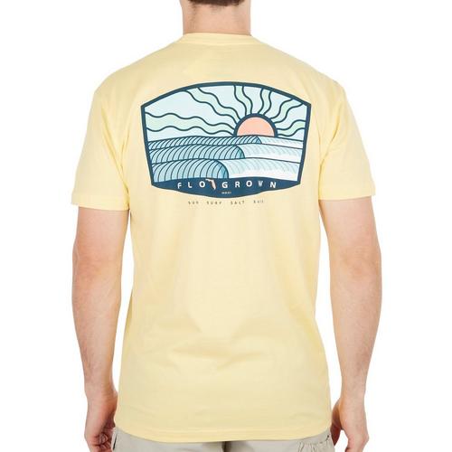 FloGrown Mens Sunset Shores Crest Short Sleeve T-Shirt