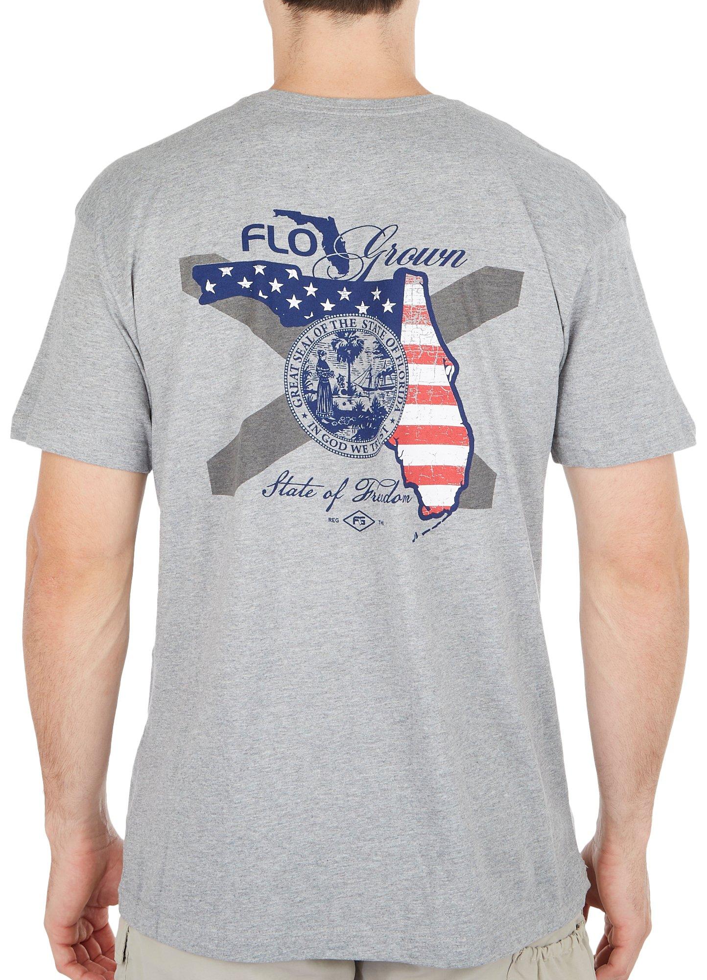 FloGrown Mens State Of Freedom Short Sleeve T-Shirt