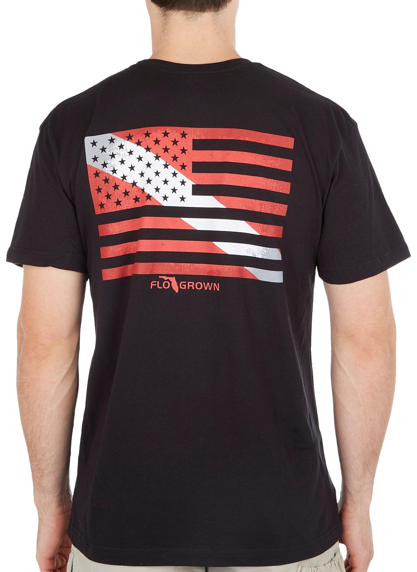 FloGrown Mens Diver Down Flag Short Sleeve T-Shirt