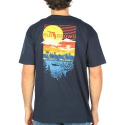 FloGrown Mens Sunset Fishing Graphic T-Shirt