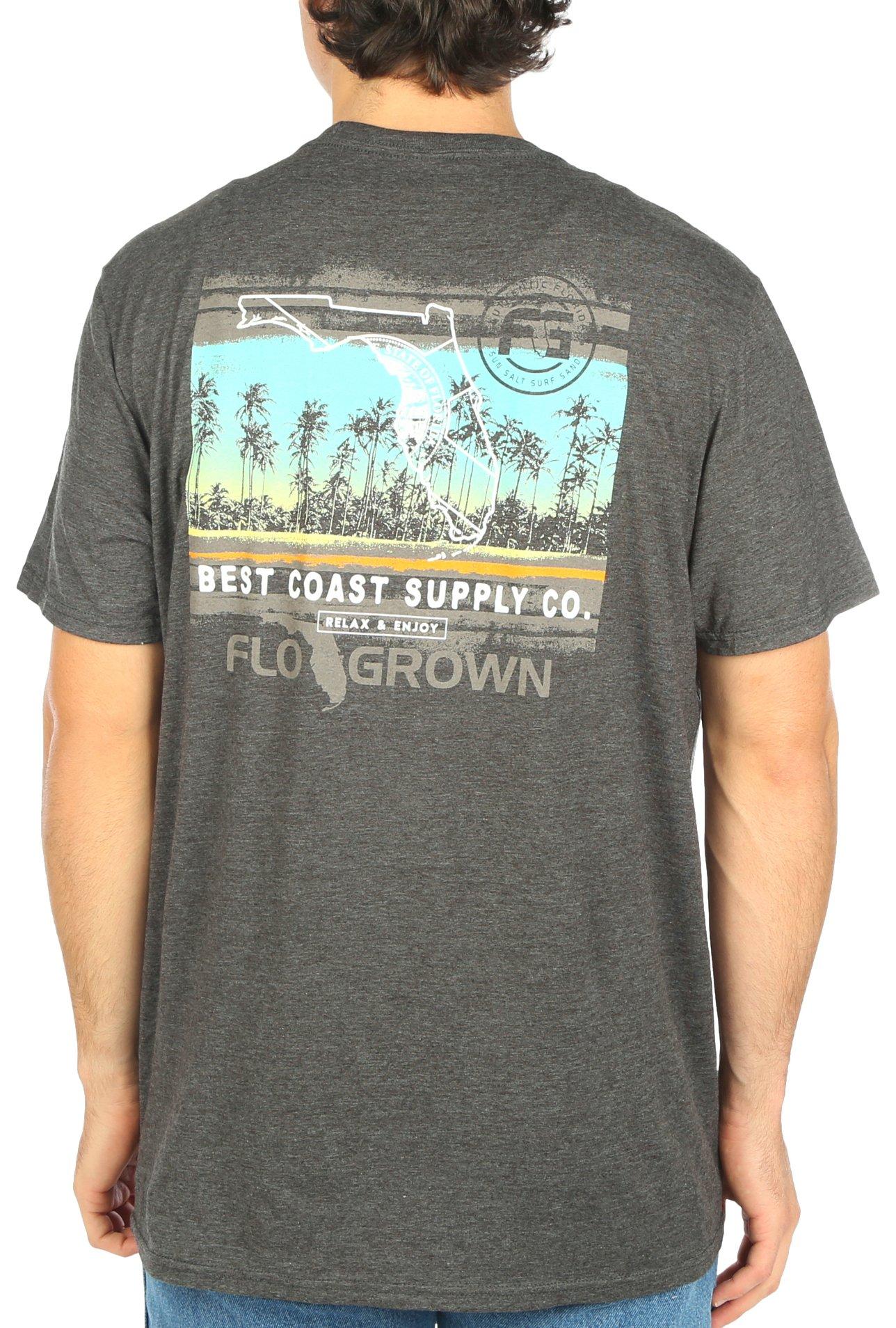FloGrown Mens Blended Stripe Graphic T-Shirt