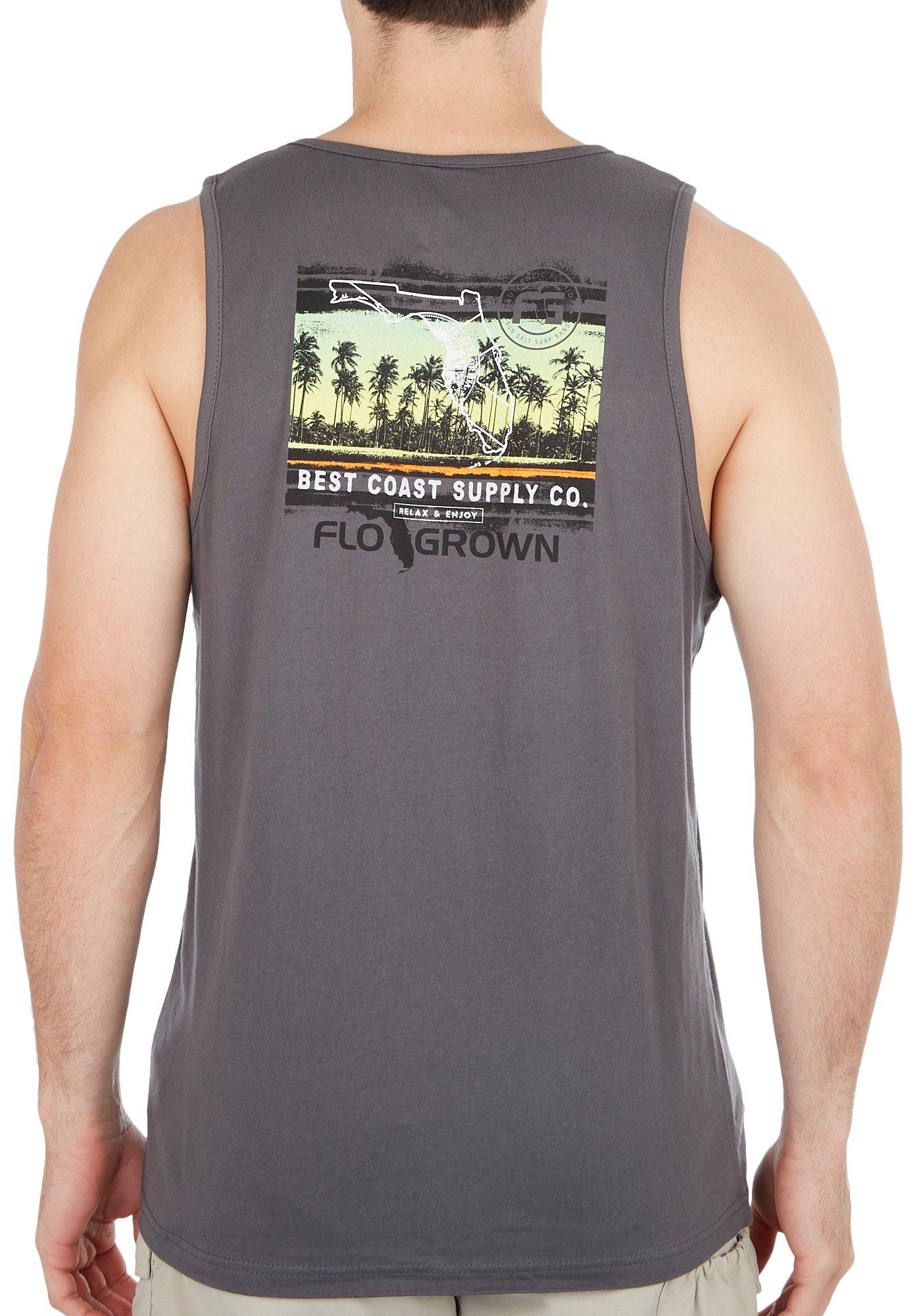 FloGrown Mens Solid Relax & Enjoy Muscle Tank